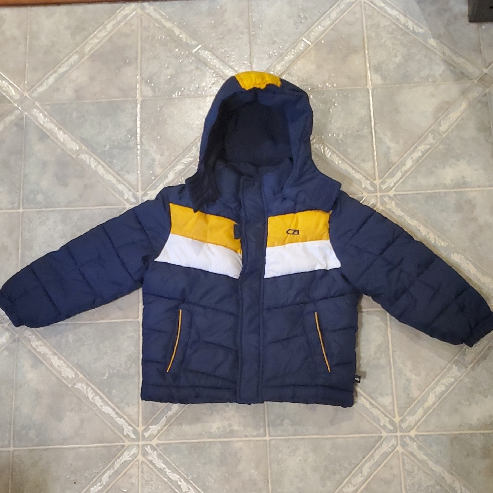 CB Sport Kids Size:4 Navy and Yellow Puffer Jacket